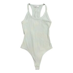 Babaton | Ribbed Bodysuit Racerback in Mint Seafoam Green Size Small Aritzia